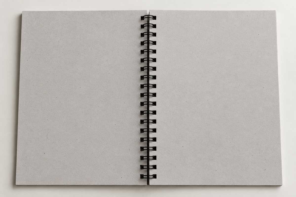 Recycled A5 Spiral Note · 160 pg · Fully Recycled Unbleached Paper (from paper and agricultural waste)
