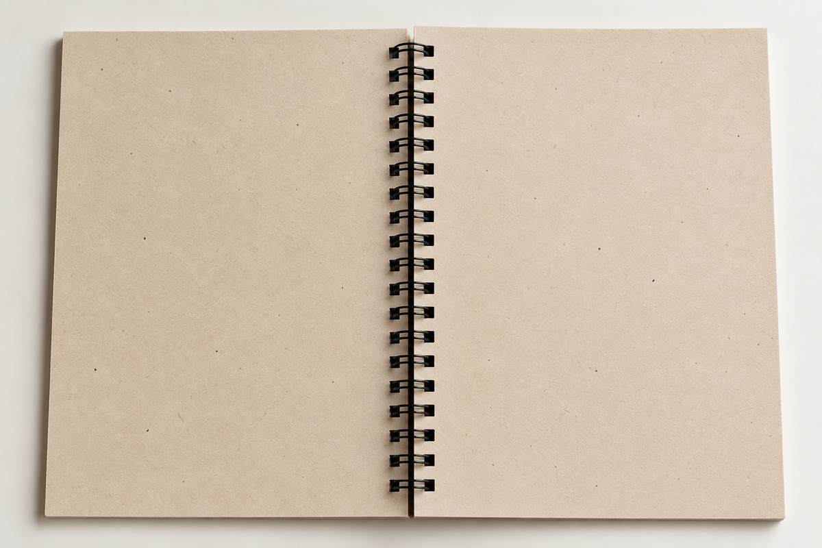 Recycled A5 Spiral Note · 160 pg · Fully Recycled Unbleached Paper (from paper and agricultural waste)