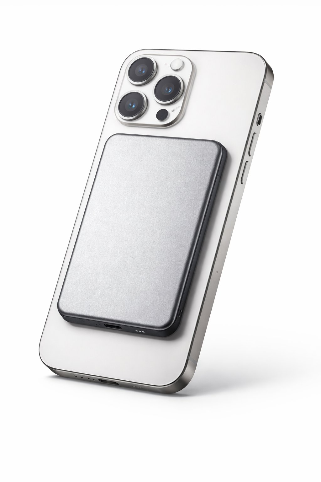 Super-thin 8 mm Aluminium Powerbank - 5000mAh Magnetic Wireless powerbank, light wight, sleek, 15 watt fast charging support